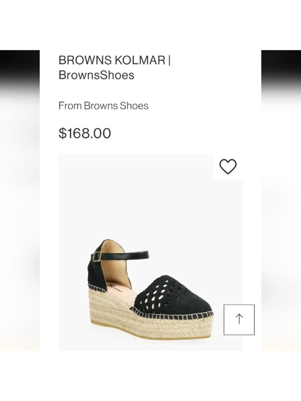 Browns Crochet Espadrille Sandal, black Woven Fabric Jute Platform SZ 11 EU 41